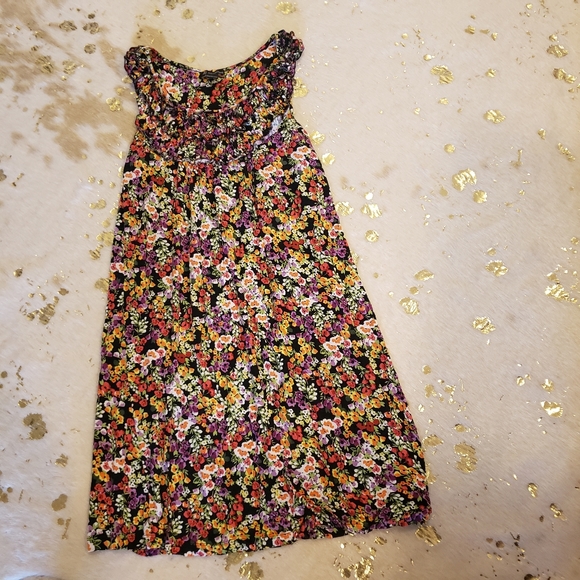 New Directions PS Black Floral Tank Dress - Picture 5 of 5
